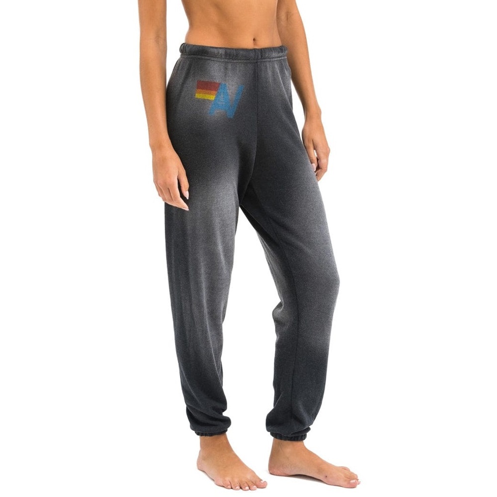 NWT Aviator Nation Vintage Logo Faded Smoke SET Cropped Crew M//Sweatpants S - Picture 2 of 8